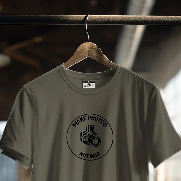CAMISETA MAKE PHOTO NO WAR Camiseta motivo fotográfico Make Photo No War